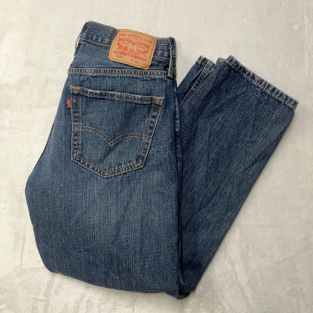 Levi's 559 Jeans Men's 32x30 (Fit 30x28)‎ Relaxed Fit Straight Leg Blue Denim